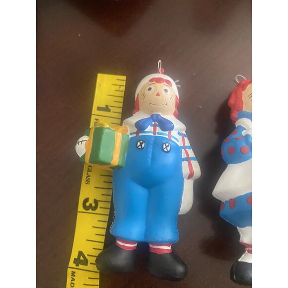 Set of 2 - RAGGEDY ANN & ANDY Christmas Ornaments Macmillan Inc Vintage 1992 - Picture 3 of 6